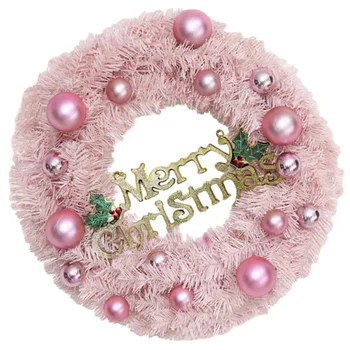 1 Шт 30 см Рождественский Венок Розовый Венок для Домашнего декора (с Гирляндой и Декорами)
