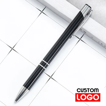 100 шт./лот Шариковая ручка, рекламная ручка с пользовательским логотипом, Оптовая продажа, ручка для бизнеса компании, ручка с синими черными чернилами