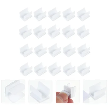 100шт Зажимы для ручек для доски Пластиковые клейкие держатели ручек зажимы для ручек (белые)