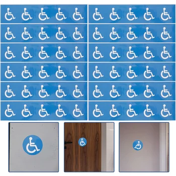 12 Листов Наклеек для инвалидных колясок, клейких Наклеек с символом инвалидных колясок, надписей, отличительных знаков