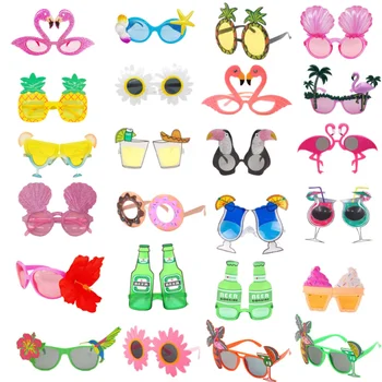 1шт Забавные солнцезащитные очки для Гавайской тропической вечеринки Солнцезащитные очки с Днем рождения, очки для селфи, реквизит для фотобудки, реквизит для селфи