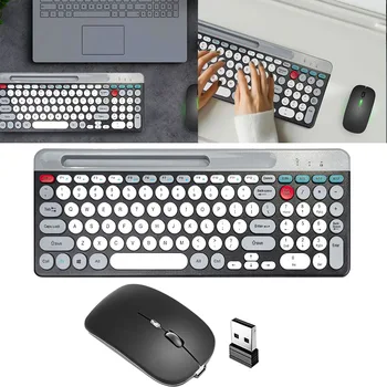 2,4 ГГц BT 2-Режимная Перезаряжаемая Клавиатура для нескольких устройств, Беспроводная Клавиатура, Мышь BT Keyboard, Набор мышей для Mac/iOS/ Android/Win7