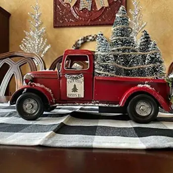 2023 Винтажный Классический Пикап из смолы, Красный грузовик с деревом, Фермерский дом, Деревенский декор, Рождественские Украшения для дома Navidad Noel