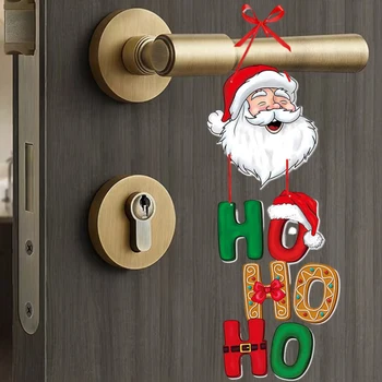 2024 Рождественская Дверная Вешалка Новогодние Вечерние Подвески Рождественская Елка Подвесные Украшения Санта Клаус Снеговик Лось Веселого Рождества Декор