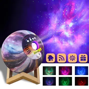 3D Принт Перезаряжаемая Лунная Лампа Звездное Небо Проектор Ночник 16 Цветов Галактика Лампа Детская Ночная Лампа Домашний Декор Творческий Подарок