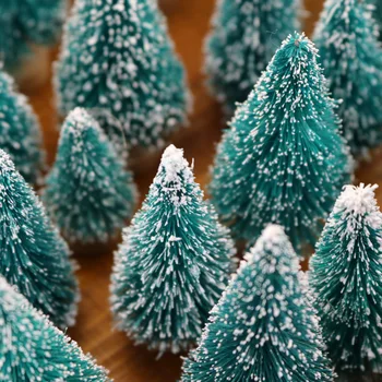 5 шт. Миниатюрная Рождественская елка, Небольшой искусственный снег из сизаля, Ландшафтная архитектура, деревья для рождественских поделок, Декор столешницы