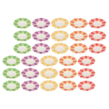 50шт Одноразовых Бумажных Тарелок в форме цветка Бумажные Тарелки для вечеринки Блюдо для пикника