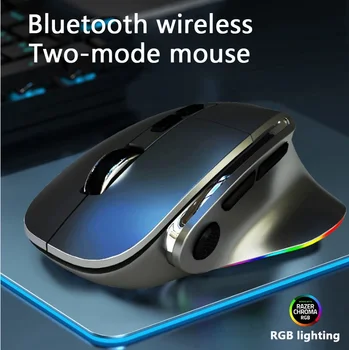 Bluetooth-мышь, беспроводная мышь с подсветкой, перезаряжаемая Эргономичная Игровая мышь DPI2400, Офис геймера для портативных ПК, Игровые аксессуары