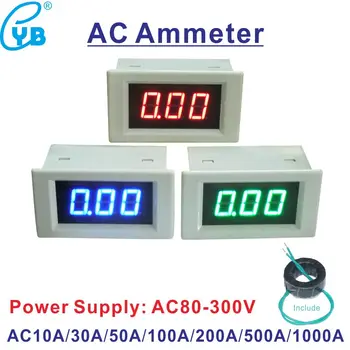 D85 Амперметр переменного тока AC80-300V Измеритель тока Переменного тока 0-10A 30A 50A 100A 200A Амперметр переменного Тока Светодиодный Дисплей С Красными Цифрами Цифровой Измеритель Ампаре