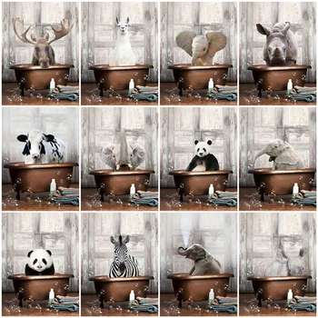 EverShine 5D DIY Алмазная живопись Панда животное ручной работы Мозаика Корова Алмазная вышивка Слон Ванна рукоделие Праздничные подарки