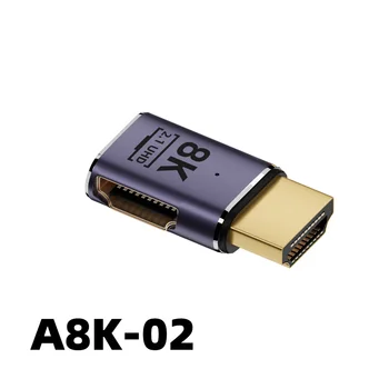 HDMI-совместимый Кабельный Разъем 2.1 Адаптер с Углом наклона 270 90 Градусов 2 шт. Преобразователи Типа 