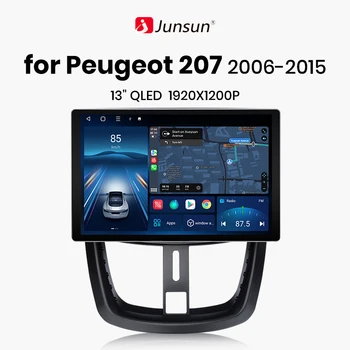 Junsun X7 MAX 13,1 “2K AI Voice Wireless CarPlay Android Auto Автомагнитола Для Peugeot 207 207CC 2006-2015 Мультимедийное авторадио