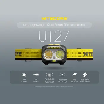 Nitecore новый UT27 800 люмен Перезаряжаемый ультралегкий налобный фонарь для бега и кемпинга Белый + красный светодиодный аккумулятор