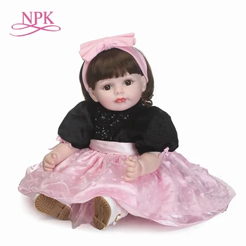 NPK simulation reborn baby doll мягкий настоящий нежный на ощупь детский подарок с красивой одеждой и париком для волос