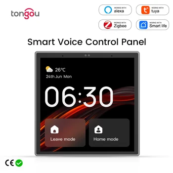 Tuya Wifi Smart Touch Screen Центральная Панель Управления Голосовым Управлением ZigBee Шлюз Встроенный Для Интеллектуальных Сцен 4-Дюймовый Экран