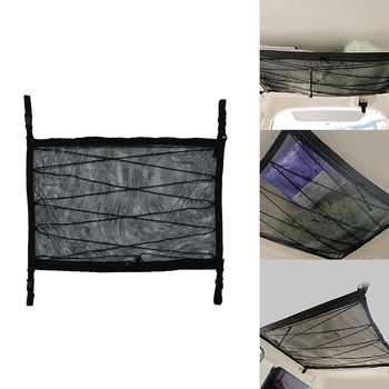 Автомобильная потолочная грузовая сетка, карманная палатка для хранения кемпинга, двухслойная сетка большой емкости, аксессуары для интерьера