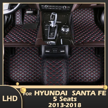 Автомобильные коврики для Hyundai Santa Fe на пять мест 2013 2014 2015 2016 2017 2018 Автомобильные накладки для ног, ковровое покрытие, Аксессуары для интерьера