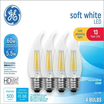 Белые светодиодные декоративные лампочки, 60 Вт Экв, Средняя база, 13 лет, Лампа 4pk перезаряжаемый вентилятор для кемпинга, Перезаряжаемые фонари для h