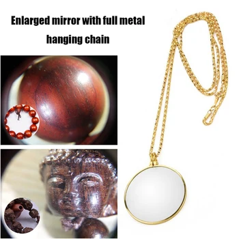 Декоративное ожерелье-монокль с 5-кратной Лупой, Подвеска с увеличительным стеклом, Позолоченная цепочка, ожерелье для женщин, Ювелирные изделия 2023 г.