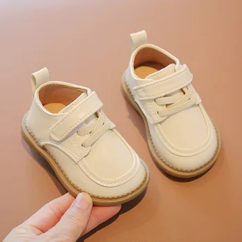 Детская Mary Janes в британском стиле для маленьких мальчиков и девочек, школьная вечеринка, свадебные туфли на плоской подошве из искусственной кожи, модная обувь на мягкой подошве, Размер 15-26