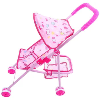 Детская игрушка-коляска, имитирующая модель коляски, детская модель коляски для ролевых игр с корзиной