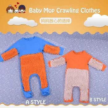 Детская одежда для ног с шваброй Lala, джерси, одежда для ползания с длинным рукавом, комбинезон, цельный костюм, хлопковый костюм для уборки со шваброй для младенцев
