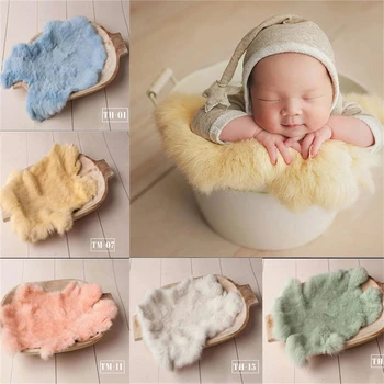 Детская фотография Одеяло из кроличьего меха Наполнитель корзины для новорожденных Фон Ковра Фон для Фотосессии новорожденных Подушка