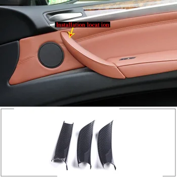 Для BMW X5 X6 E70 E71 E72 2006-2014 Автомобильная Внутренняя Дверная Ручка Внутренняя Панель Накладка ABS текстура углеродного волокна аксессуары