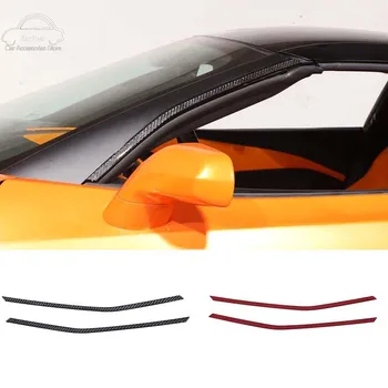 Для Chevrolet Corvette C7 2014-2019 Стайлинг автомобиля из мягкого углеродного волокна, отделка передней стойки, декоративная наклейка, автомобильные Аксессуары