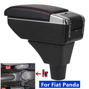 Для fiat panda 2 Подлокотник Для FIAT PANDA Автомобильный подлокотник, Центральный ящик для хранения Внутри с USB-зарядкой, модифицированные автомобильные аксессуары