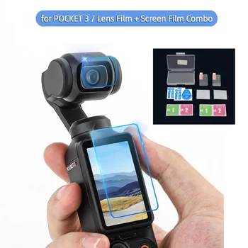 Для Pocket 3 Пленки Из Закаленного Стекла Combo 9H 0,3 мм Ультратонкая Пленка Для Объектива, Защитная Пленка от Царапин и пыли для DJI Pocket 3