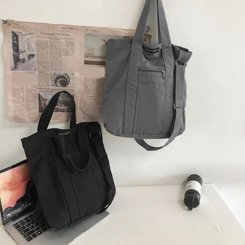 Женские сумки-мессенджеры, холщовые винтажные сумки подмышками, однотонная повседневная простая портативная сумка для отдыха большой емкости