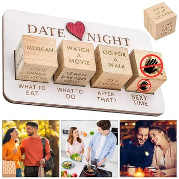 Забавный деревянный набор игрушек Dice Date Night Dice After Dark Edition Для пары Юбилейная дата для него Нее Романтическая игральная кость