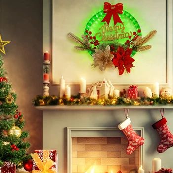 Зеленый Рождественский Венок Для Створки Входной двери Придает Элегантности Входному Пластику С Низкими Эксплуатационными расходами