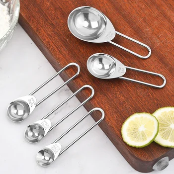 Инструменты для выпечки, мерные ложки для гаджетов, кухонные мерные чайные ложки из нержавеющей стали