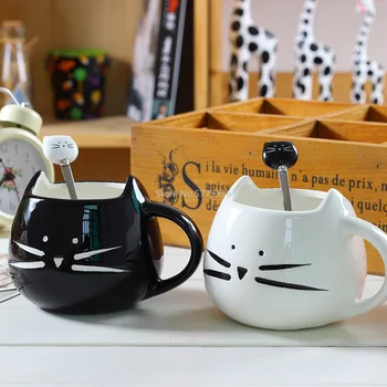 Керамические Милые Кошачьи Кружки Для Любителей Кофе, Чая, Молочных Чашек