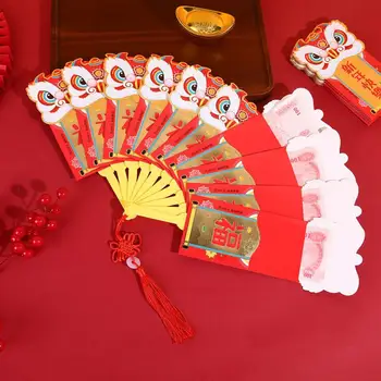Китайский Новый год Складывается красной печатью, Ли-красная печать, весенний фестиваль декоративных принадлежностей, Веерообразный складной красный конверт