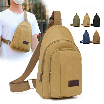 Летняя Новая мужская нагрудная сумка, модная холщовая сумка через плечо для мальчиков, многослойные дизайнерские сумки на плечо, сумки для хранения большой емкости