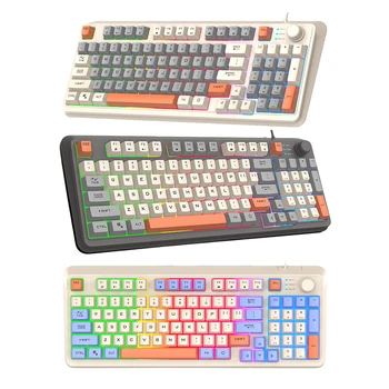 Механическая клавиатура K82 с подсветкой RGB, игровая клавиатура, USB-порт, светящаяся клавиатура, 94 клавиши с возможностью горячей замены, клавиатура для настольных ПК, планшетов.