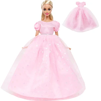 Милое кукольное платье с принтом в виде сердца, Розовая юбка принцессы, наряд для свадебного бала, одежда для вечеринки, аксессуары для куклы Барби, игрушка в подарок 30 см