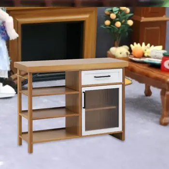 Мини-деревянный шкаф 1: 6, сцена из жизни, микро-пейзаж, Ролевая игра, модель мебели, игрушка для дома, спальня, гостиная, Декор кухни