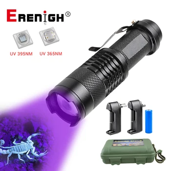Мини УФ-фонарик с ультрафиолетовым Излучением, Масштабируемый УФ-Черный Свет, Детектор пятен мочи домашних животных, Scorpion AA/14500, Работающий на батарейках