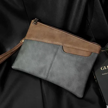 Модная мужская сумка-клатч в деловом стиле на молнии, мужская сумка-клатч из мягкой искусственной кожи, стильная сумка для отдыха, мужская сумка