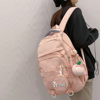 Модный женский водонепроницаемый рюкзак для путешествий, модный нейлоновый женский рюкзак с панелями, студенческая сумка через плечо, школьный рюкзак в корейском стиле, сумка для книг