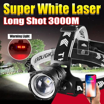 Мощный белый Лазерный налобный фонарь высокой мощности Супер Яркая USB Перезаряжаемая фара XHP220 Head LED Light Рыболовный Головной фонарик