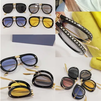 Мужские Ацетатные Складные Солнцезащитные Очки в винтажном стиле Стимпанк для девочек Брендовые Дизайнерские Ретро Черные Оттенки Для женщин Модные Солнцезащитные очки