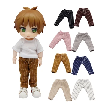 Новые полосатые штаны для кукол BJD 1/12 для OB11, Obitsu11, DOD, GSC Глиняные куклы, игрушечный костюм, Аксессуары для одежды