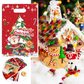 Пакеты для подарков на рождественскую тематику, праздничные пакеты для рождественских подарков, упаковка с рисунком оленя Санта-Клауса для праздничного декора для рождественской вечеринки