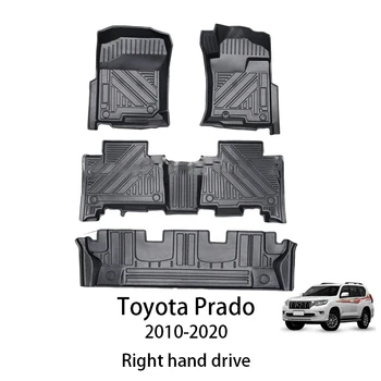 Полный комплект автомобильных ковриков TPE на заказ для Toyota Prado 2010 2014 2016 2020 С правосторонним управлением, водонепроницаемые аксессуары для салона автомобиля