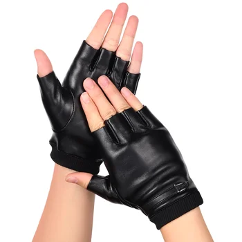 Половина Finger перчатки потепления для мужчин PU вождения Спорт на открытом воздухе половина Finger Велоспорт Мужчины Женщины